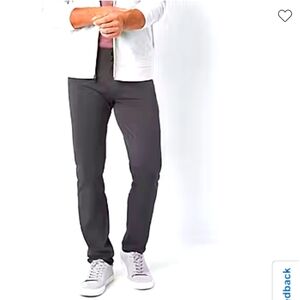Nwt Stylus 5 Pocket Mens Slim Fit Flat Front Pants in charcoal smoke